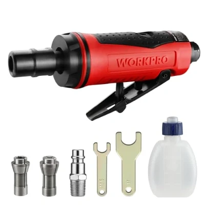 Imagen de WORKPRO Amoladora Recta de Aire, Mini Neumática para Reparación y Otras Aplicaciones, 1/4&quot;, 25000 rpm,abrazadera (3mm;6mm)