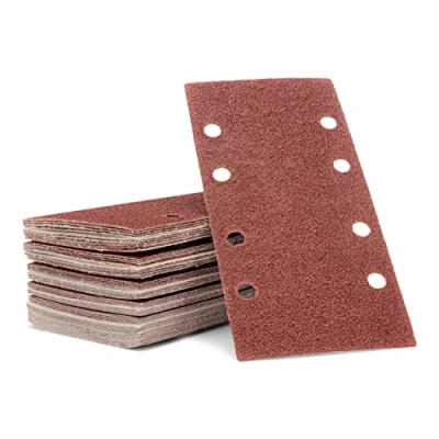 Imagen de Fd Workstuff Juego de hojas lija (80 unidades, 93 x 190 mm, 20 unidades grano 60/80/120/240, autoadhesivas, para lijadora orbital, papel lija)