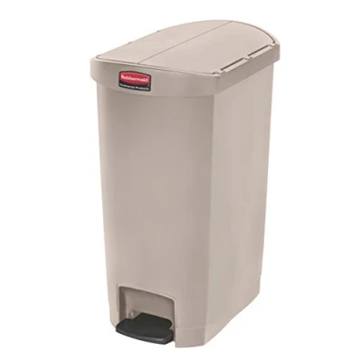 Imagen de Rubbermaid Commercial Products Slim Jim 1883459 Contenedor con pedal lateral, capacidad de 50 l, gris