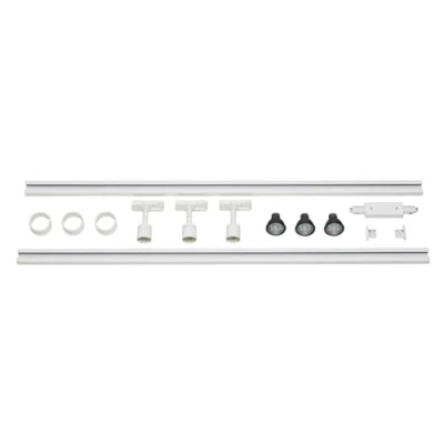 Imagen de SLV Blanco Kit MONOFÁSICO de Alto Voltaje, Foco led, proyector, luminaria Techo, Sistema Carril, iluminación Interior / GU10 12,9 W, 12.9 W