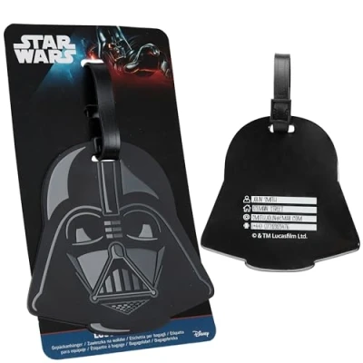 Imagen de Disney Etiquetas para Maletas Etiqueta de Identificación Equipaje Viajes Accesorios (Negro Darth Vader)