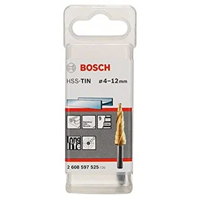 Imagen de Bosch 2 608 597 525 Brocas escalonadas HSS TiN (4 12 mm, 6,0 66,5 mm)