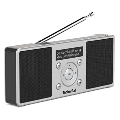 Imagen de TechniSat DIGITRADIO 1 S Radio Dab estéreo portátil con batería Recargable (Dab+, FM, Altavoz, Toma de Auriculares, Memoria Favoritos, Pantalla OLED, 2 W RMS) Plata/Negro