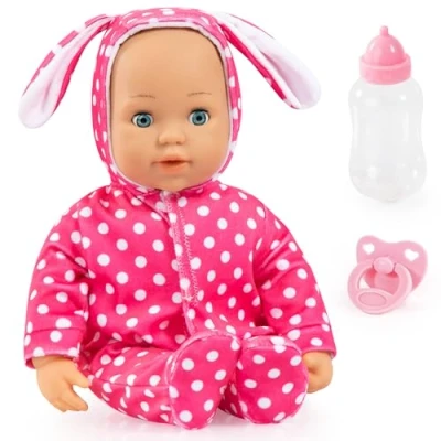 Imagen de Bayer Design 93822AB Muñeco Anna con Sonidos, muñecas interactivas, Habla, blandita, Chupete, biberón, 38 cm