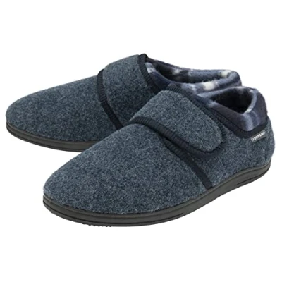 Imagen de DUNLOP Pantuflas Ortopédicas para Hombre Ajustable Zapatillas con Velcro Diabeticos (46, Armada, numeric_46)