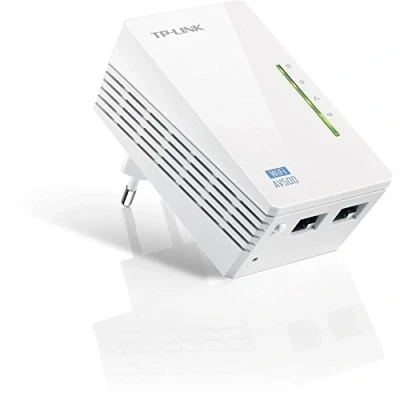 Imagen de TP Link TL WPA4220 Extensor Powerline AV600 a 300Mbps por Línea Eléctrica, HomePlug AV, PLC con Wifi, 2 Puertos Ethernet 10/100Mbps, 1 pieza