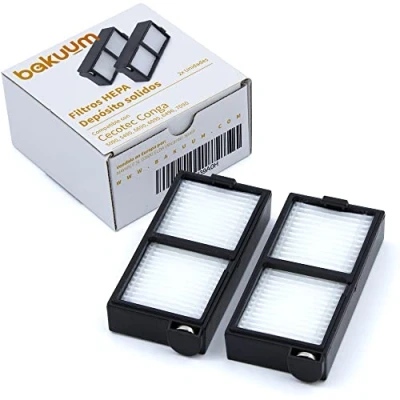Imagen de BAKUUM Pack 2 Filtros HEPA para deposito de solidos Cecotec Conga Series 5090, 6090 y 7090 robot aspirador. Accesorios repuestos.