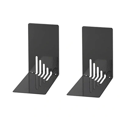 Imagen de Wedo 1021001 Sujetalibros de metal, estrecho, 2 unidades, 14 x 8.5 cm, color negro