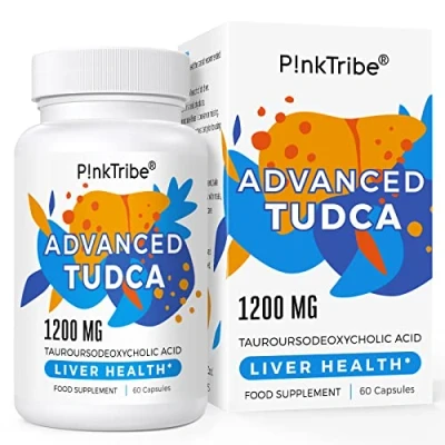 Imagen de Suplemento de soporte hepático TUDCA (ácido tauroursodesoxicólico), 1200 mg por porción, ayuda para la salud del hígado desintoxicación y limpieza, 60 cápsulas (1 Pack)