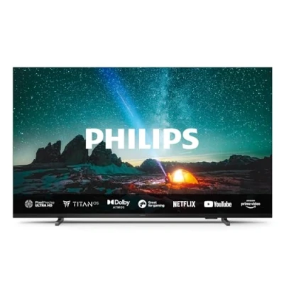 Imagen de Philips 75PUS7609 Smart TV 4K LED Pantalla de 75 pulgadas con plataforma Titan OS Pixel Precise Ultra HD y sonido Dolby Atmos, funciona Alexa el asistente voz Google Gris antracita