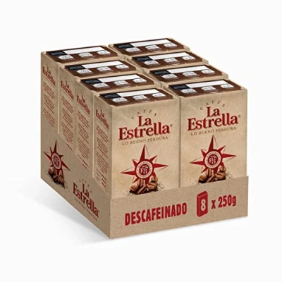 Imagen de LA ESTRELLA Café Molido Descafeinado Mezcla 250g 8 paquetes