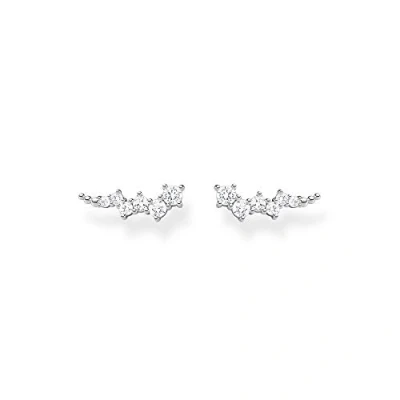 Imagen de THOMAS SABO Pendientes Trepador de Orejas Piedras Blancas Plata Chapada en Oro H2157 414 14, Amarillo