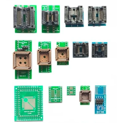 Imagen de XGOIENZI 14pcs SOP scoket MCU Test Socket Programming Adapter ic chip avr Programmer for Xgecu T48 T56 TL866ii Plus RT809H RT809F EZP Universal Pro