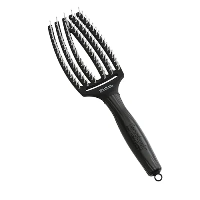 Imagen de Olivia Garden Fingerbrush Cerdas de Nylon Ionizadas Mediano Color Negro