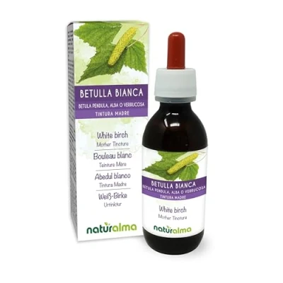 Imagen de Abedul blanco (Betula pendula, alba o verrucosa) hojas Tintura Madre sin alcohol Naturalma Extracto líquido gotas 120 ml Complemento alimenticio Vegano