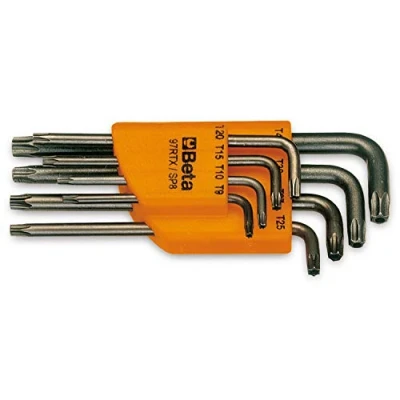 Imagen de Beta 97RTX/SC8 Juego de 8 llaves macho acodadas para tornillos con huella Tamper Resistant Torx (art. 97RTX) soporte