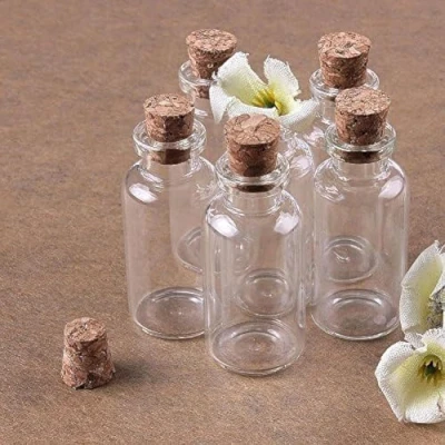 Imagen de Musuntas 8 mini frascos de cristal 10 ml con tapón corcho, 22 x 50 mm