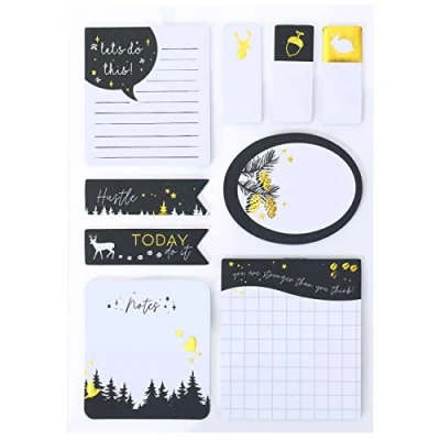 Imagen de Bullet Journal notas adhesivas Winter Forest 9 bloques diferentes de para la temporada navideña hacer su cuaderno set 3