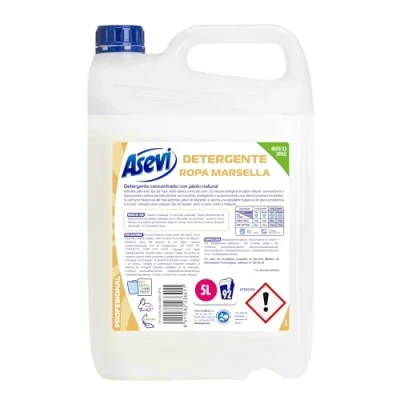 Imagen de Asevi Detergente Líquido para Lavadora Marsella Ropa Blanca y de Color con Fórmula Concentrada Jabón Natural una Limpia Cuidada 92 Lavados