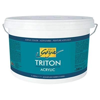 Imagen de Kreul 17217 Solo Goya Triton Cubo de Pintura acrílica 2.500 ml Blanco Secado rápido con aspecto mate Calidad estudio al agua, versátil, opaca y económica