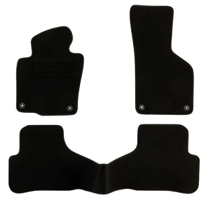 Imagen de DBS 1763683 Alfombrillas de coche A medida para 3 uds. Antideslizante Moqueta en negro 900 g/m² Aspecto terciopelo Modelo Star