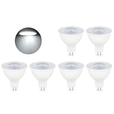 Imagen de Bombillas LED MR16 GU5.3, 5W 500LM Regulable Spotlight AC 220 240V, Equivalente a lámpara halógena de 50W, Ángulo haz 120 (Color : Cool White 6000K, Size 6 PCS)