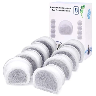 Imagen de YOUTHINK filtros de carbón Repuesto para Fuentes PetSafe Drinkwell Avalon, Pagoda, 2 galones, Sedona y Seascape, Paquete 8 Fuente