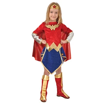 Imagen de Ciao Wonder Woman Disfraz niña Original DC Comics (Talla 10 12 años), Color Rojo/Azul, (11677.10 12)