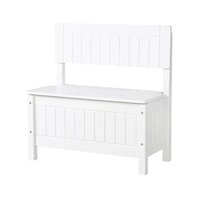 Imagen de roba Baumann Baul juguetero roba, banco para niños, mueble infantil sentarse y guardar juguetes, blanco.