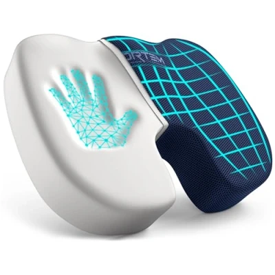 Imagen de FORTEM Cojin Silla Oficina, Almohada en Forma de U, Cojín Espuma Viscoelástica, Antideslizante para Sentarse Gaming, Asiento Coche, Funda Lavable