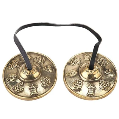 Imagen de Wincal Relojes de meditación tibetanos hechos a mano,campanas tibetanas yoga,campanas Timbal y percusión budista (# 1)