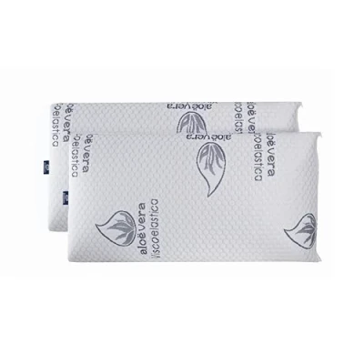 Imagen de Dormio almohada viscoelástica con adaptabilidad al cuello, tejido Aloe Vera, termorregulable, blanco, 75 cm (Pack de 2 unidades)