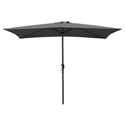 Imagen de Acomoda Textil Sombrilla de Jardín Forro Anti UV 200 x 300cm Parasol Aluminio con Manivela, Toldo Rectangular para Patios y Terrazas. (Antracita)