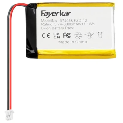 Imagen de Fayerkar Batería de polímero litio recargable 974058 3,7 V, 3000 mAh, repuesto para productos electrónicos bricolaje con 5 V luces LED almacenamiento energía