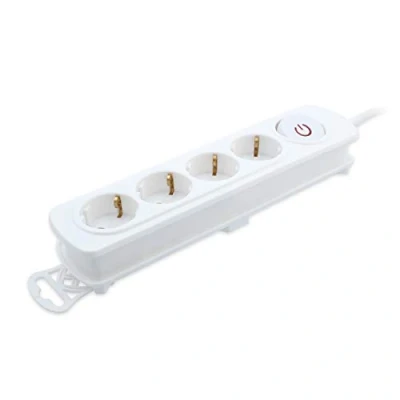 Imagen de TM Electron TMUAD204WH Base múltiple de 4 tomas con interruptor, color blanco