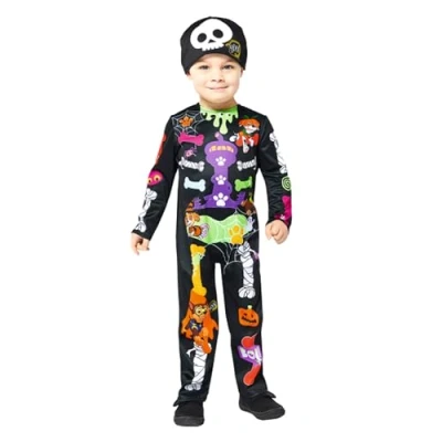Imagen de amscan 991493 Disfraz oficial de esqueleto la Patrulla Canina para Halloween (12 24 meses), multicolor, 12 meses