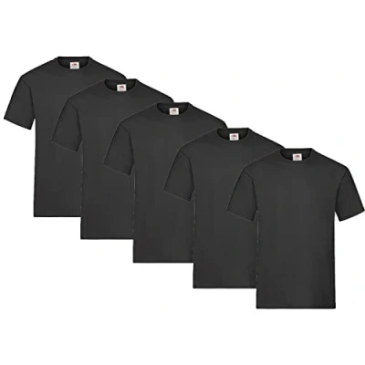 Imagen de Fruit of the Loom Pack de 5 camisetas para hombre, algodón pesado, M, L, XL, XXL, 3XL, colores surtidos, M