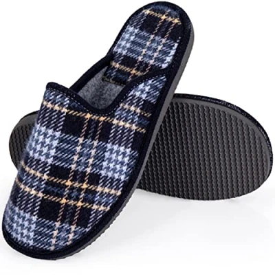 Imagen de ESTRO Zapatillas de Casa Hombre Pantuflas Algodón con Suela Memoria Antideslizante F17 (46, Azul)