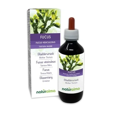 Imagen de Fucus o sargazo vejigoso (Fucus vesiculosus) talo (alga) Tintura Madre sin alcohol Naturalma Extracto líquido gotas 200 ml Complemento alimenticio Vegano