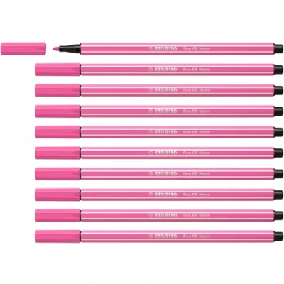 Imagen de Rotulador STABILO Pen 68 Caja con 10 unidades Color rosa fluorescente