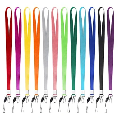 Imagen de Cordon Correa de Cuello Oficina Nylon con Cierre Ovalado Hebilla Desmontable para Los Teléfonos Celulares, IPod, Llaves, Tarjeta Identificación Exposición, Negocio, Estudiente(12pcs,47cm)