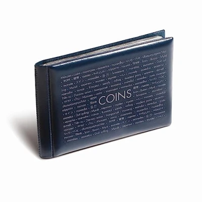 Imagen de Leuchtturm 314775 Álbum de Bolsillo Route para 48 Monedas hasta 33 cm diámetro Formato apaisado 150 x 105 mm, Cubierta Azul