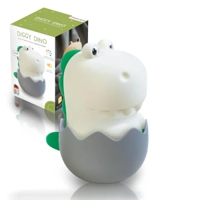 Imagen de MegaLight Luz nocturna LED niños de noche bebé JUGUETE PROBADO lactancia RGB cambio color regulable táctil Lámpara USB EFECTO SONIDO DIGGY DINO