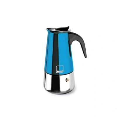 Imagen de IBILI Cafetera express Moca Blue, 4 tazas, 185 ml, Acero Inoxidable, Apto para inducción