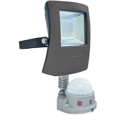 Imagen de wonderlamp Proyector LED para Exterior con Sensor de Movimiento, 20 W, Gris, 32.5 x 8 13.8 cm