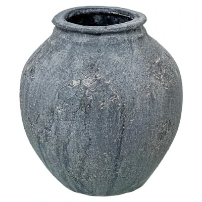 Imagen de DRW Jarron de sobremesa Ceramica en Gris Rustico 19x19x19 cm