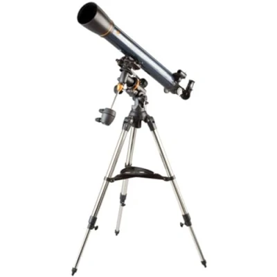 Imagen de Celestron 21064 AstroMaster 90EQ Telescopio Refractor: Incluye Dos oculares, una Diagonal de Imagen erguida, un trípode Ajustable en Altura y Bandeja Accesorios Lujo, Azul Oscuro
