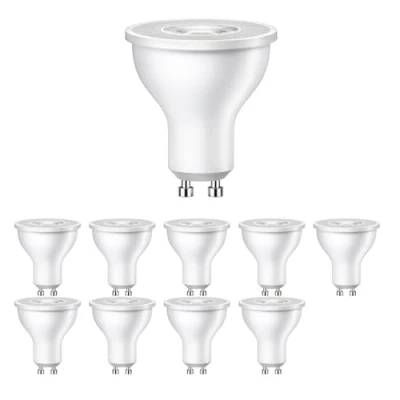 Imagen de ledscom.de 10 bombillas LED GU10, PAR16, blanco cálido (2700 K), 5,8 W, 468 lm, 33.
