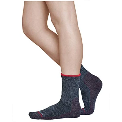 Imagen de vitsocks Calcetines Senderismo Lana MERINO Antiampollas Mujer, Trekking Invierno Montaña, gris borgoña, 39 42