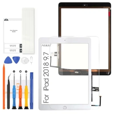 Imagen de Arbilato pantalla de repuesto para iPad 9.7 2018 6th A1893 A1954, 6ª generación táctil iPad6 digitalizador con botón inicio (blanco)